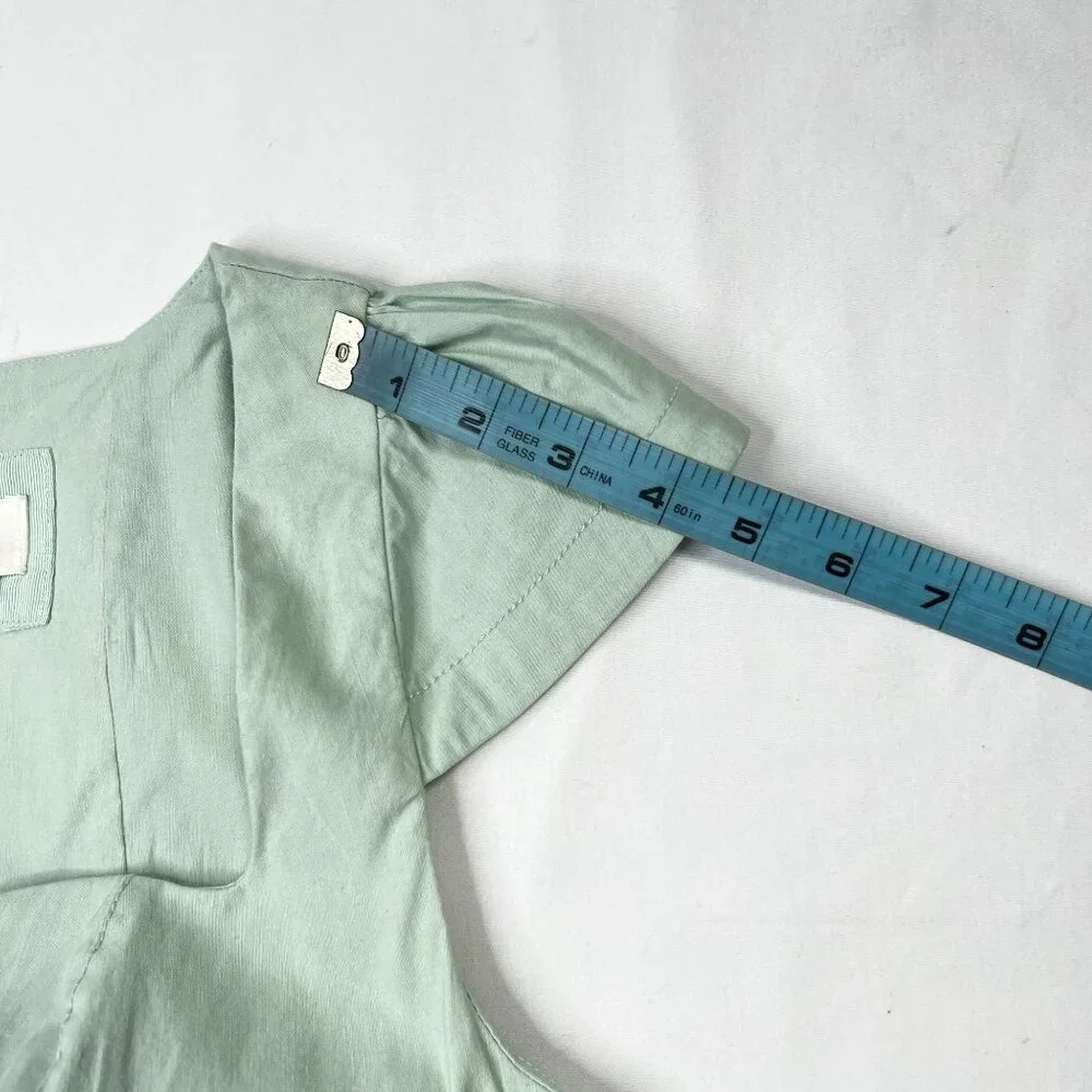 Anthropologie The Cecily Fit Flare Sweetheart Mini dress Pastel Mint Green LG